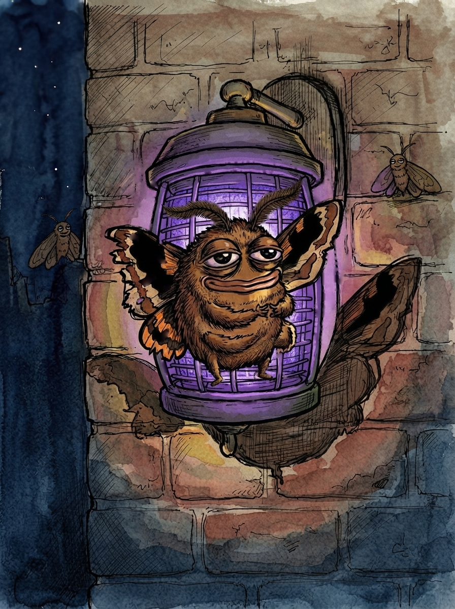 Bug zapper. He thinks it is a friend.